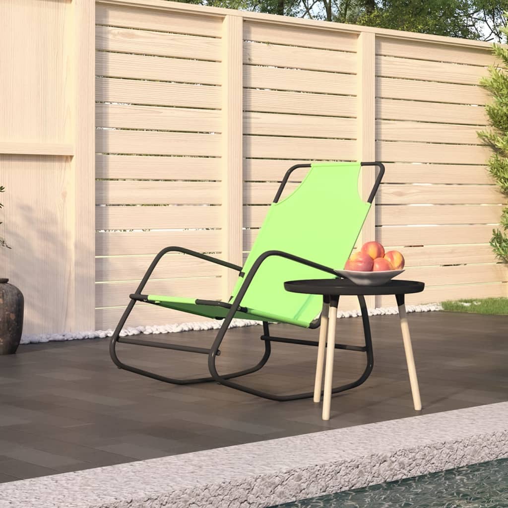 Berkfield Rocking Sun Lounger Green Steel and Textilene