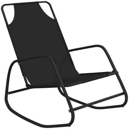 Berkfield Rocking Sun Loungers 2 pcs Black Steel and Textilene