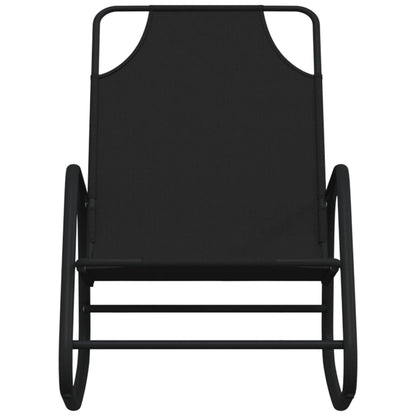 Berkfield Rocking Sun Loungers 2 pcs Black Steel and Textilene