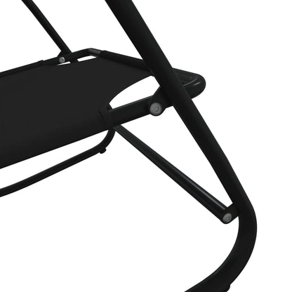 Berkfield Rocking Sun Loungers 2 pcs Black Steel and Textilene
