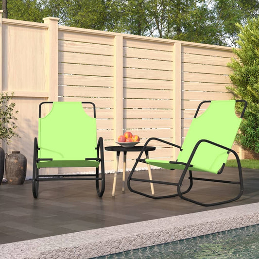 Berkfield Rocking Sun Loungers 2 pcs Green Steel and Textilene