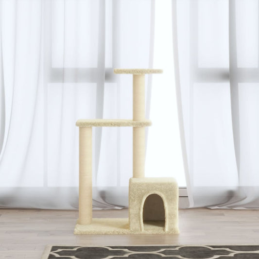 Berkfield Cat Tree with Sisal Scratching Posts Cream 71 cm