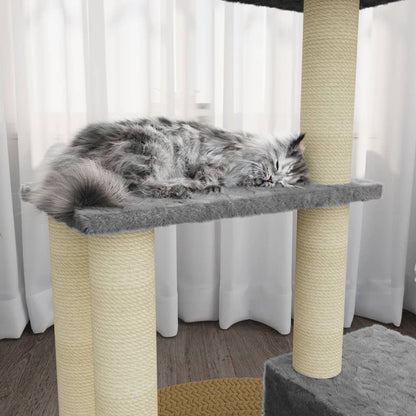 Berkfield Cat Tree with Sisal Scratching Posts Light Grey 71 cm