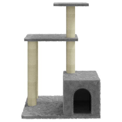 Berkfield Cat Tree with Sisal Scratching Posts Light Grey 71 cm
