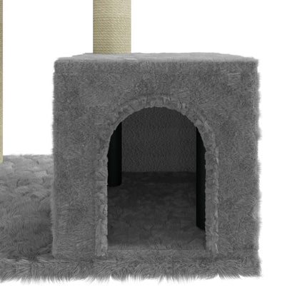 Berkfield Cat Tree with Sisal Scratching Posts Light Grey 71 cm