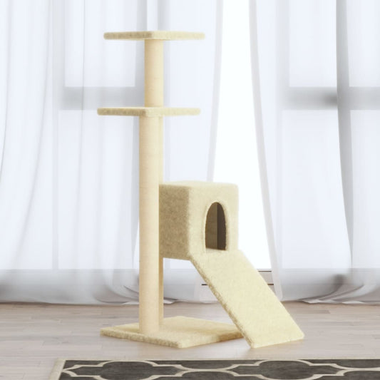 Berkfield Cat Tree with Sisal Scratching Posts Cream 92 cm