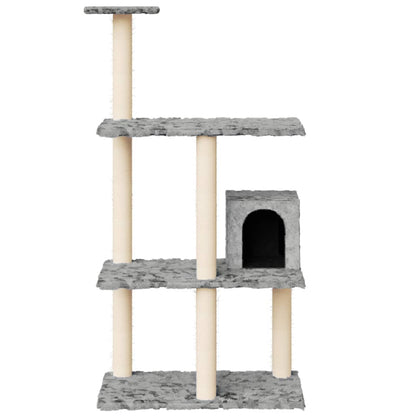 Berkfield Cat Tree with Sisal Scratching Posts Light Grey 119 cm