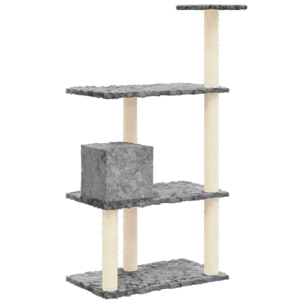Berkfield Cat Tree with Sisal Scratching Posts Light Grey 119 cm