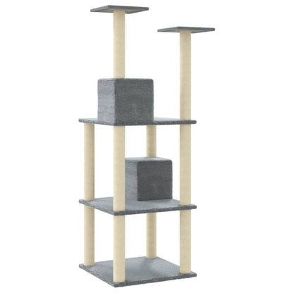 Berkfield Cat Tree with Sisal Scratching Posts Light Grey 141 cm