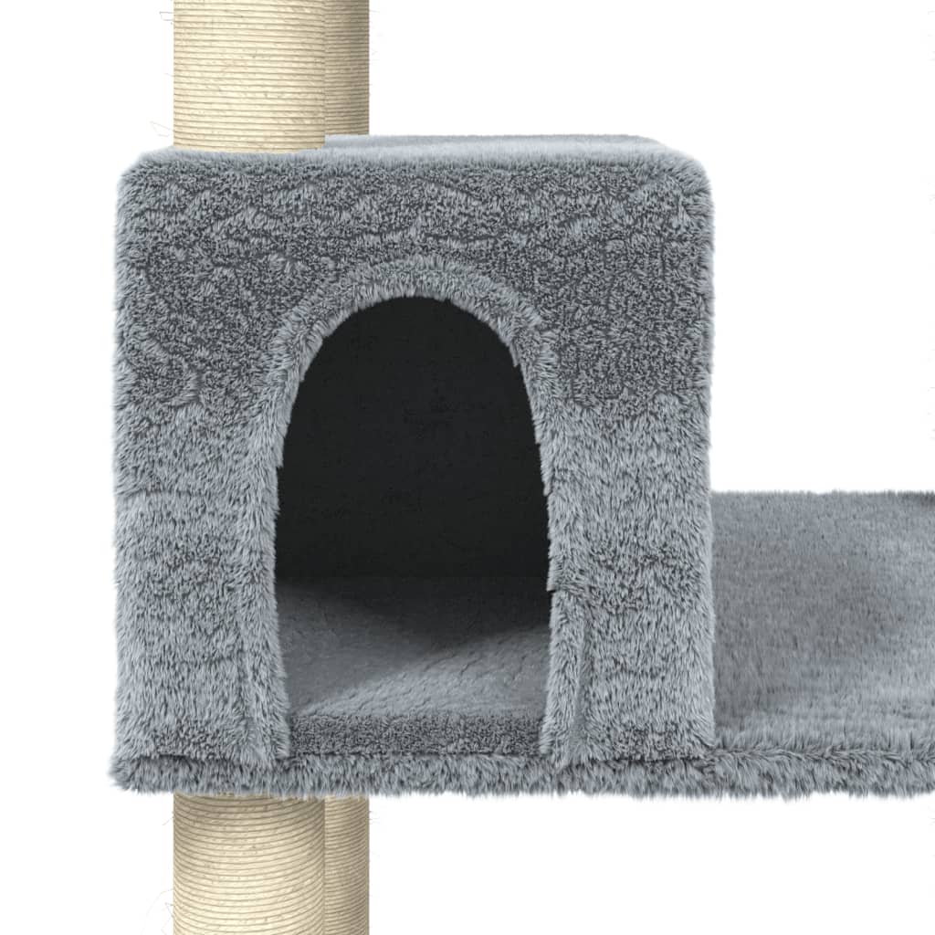 Berkfield Cat Tree with Sisal Scratching Posts Light Grey 141 cm