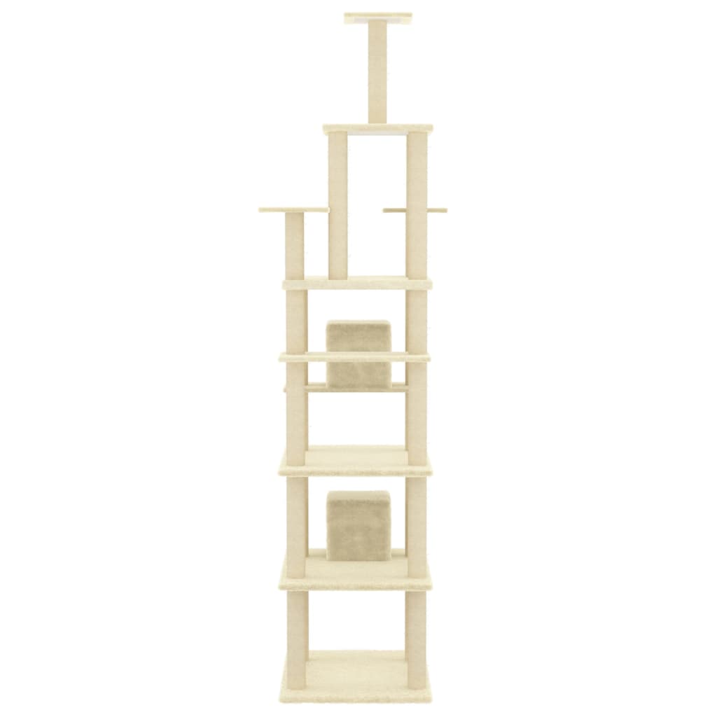 Berkfield Cat Tree with Sisal Scratching Posts Cream 216 cm