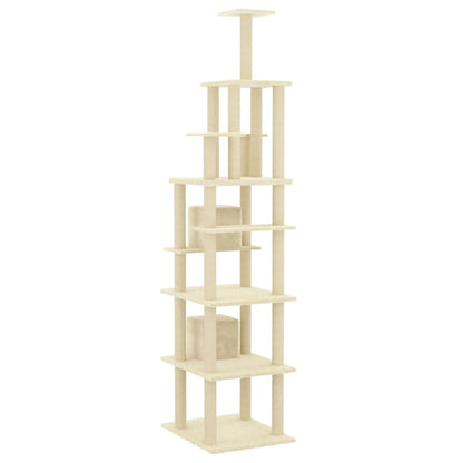 Berkfield Cat Tree with Sisal Scratching Posts Cream 216 cm