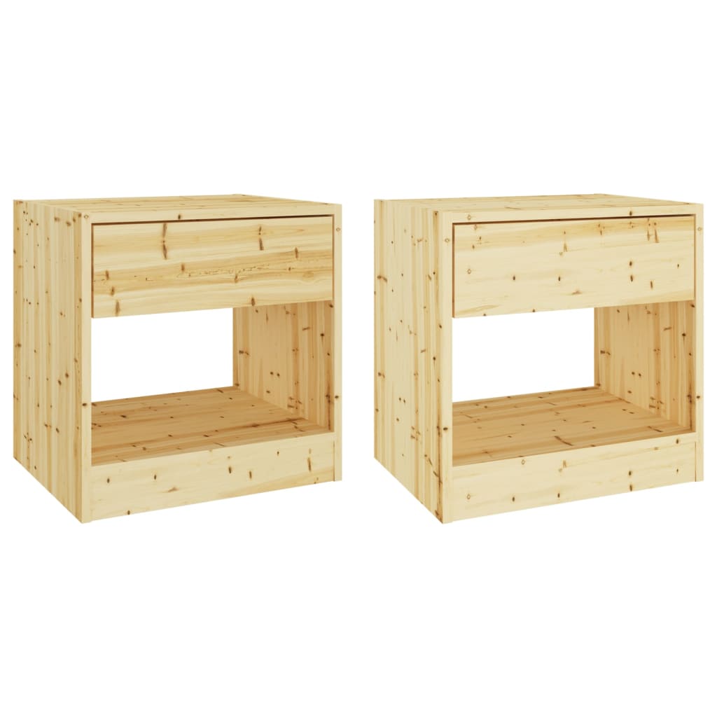 Berkfield Bedside Cabinets 2 pcs 40x31x40 cm Solid Firwood
