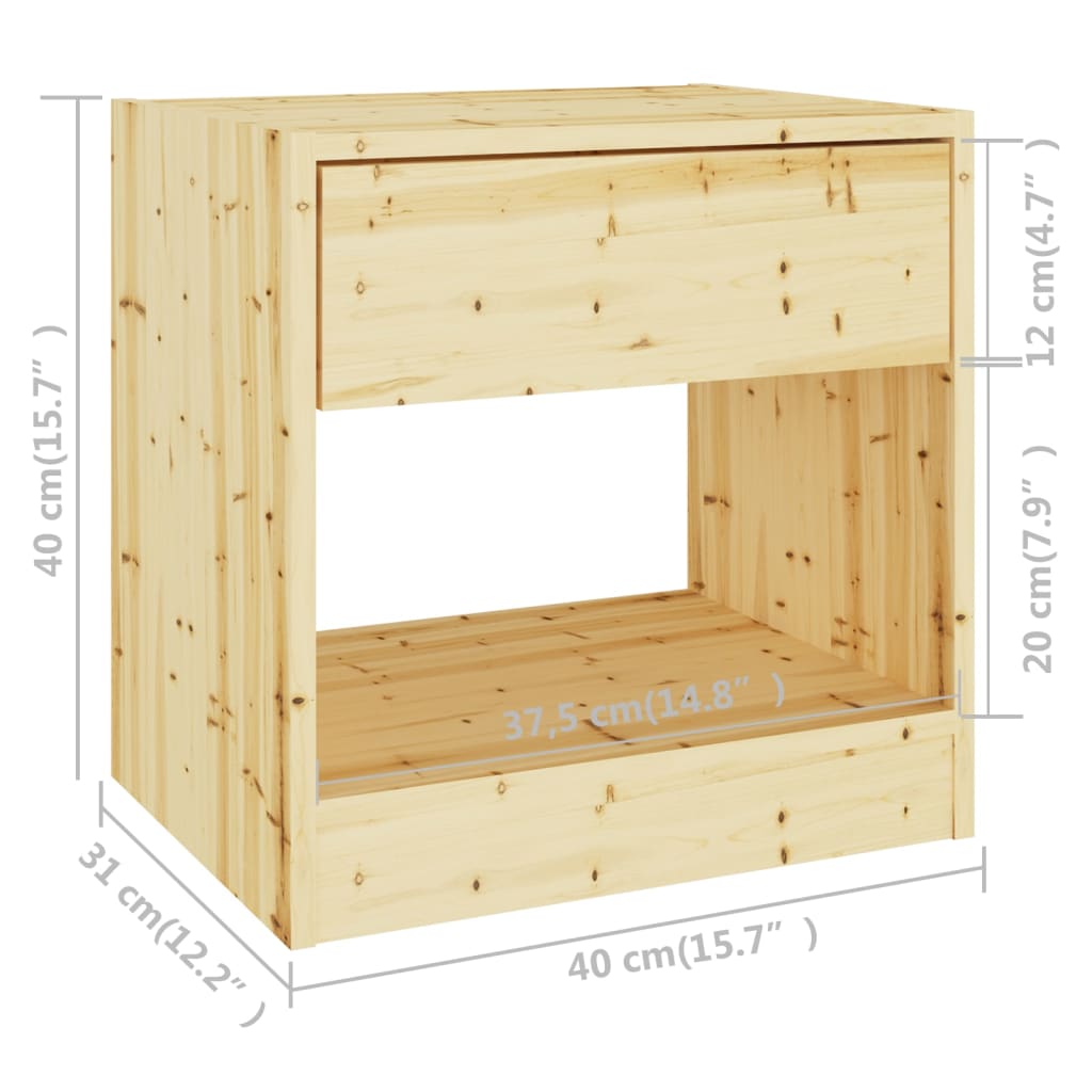 Berkfield Bedside Cabinets 2 pcs 40x31x40 cm Solid Firwood