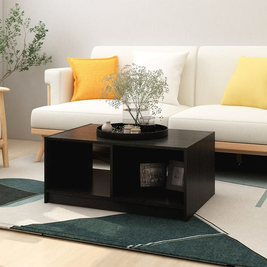 Berkfield Coffee Table Black 75x50x33.5 cm Solid Pinewood