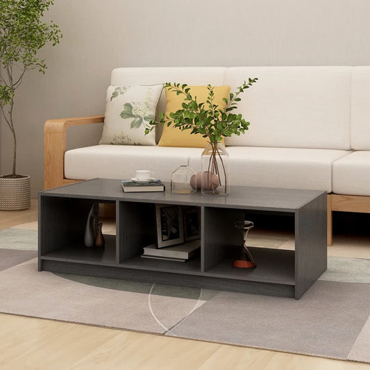 Berkfield Coffee Table Grey 110x50x34 cm Solid Pinewood