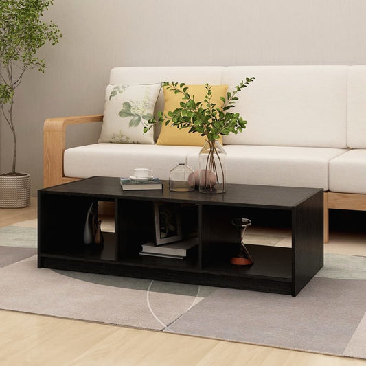 Berkfield Coffee Table Black 110x50x34 cm Solid Pinewood