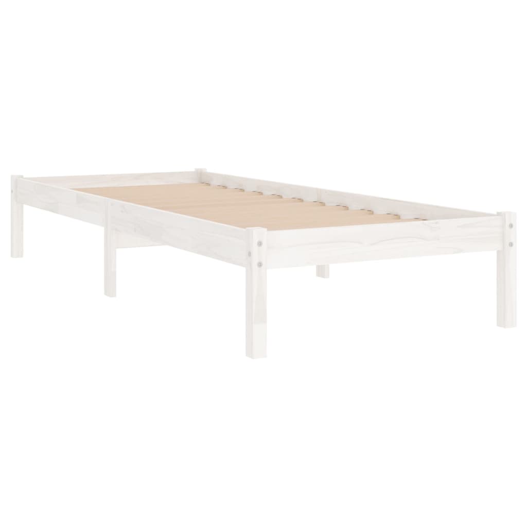 Berkfield Bed Frame White Solid Wood 90x190 cm Single