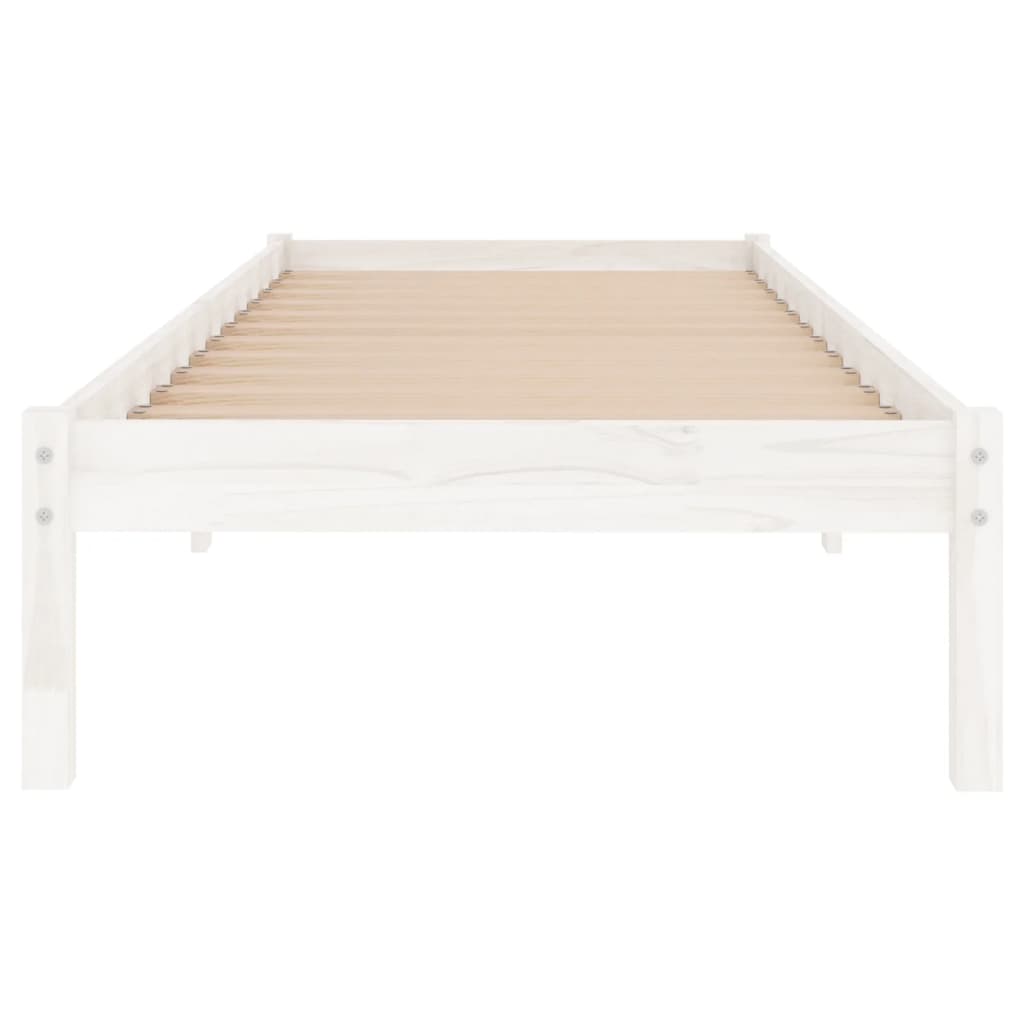 Berkfield Bed Frame White Solid Wood 90x190 cm Single