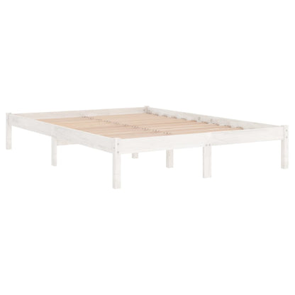 Berkfield Bed Frame White Solid Wood 120x190 cm Small Double