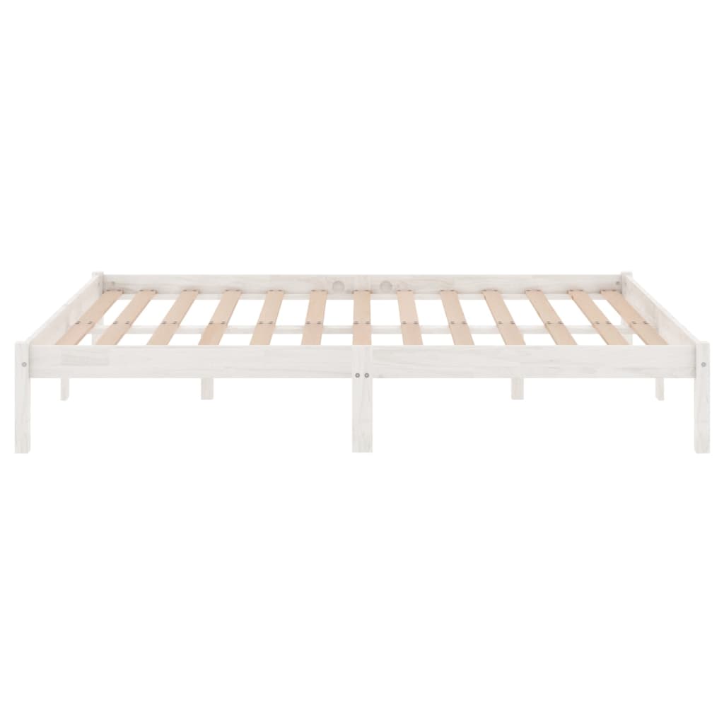Berkfield Bed Frame White Solid Wood 120x190 cm Small Double