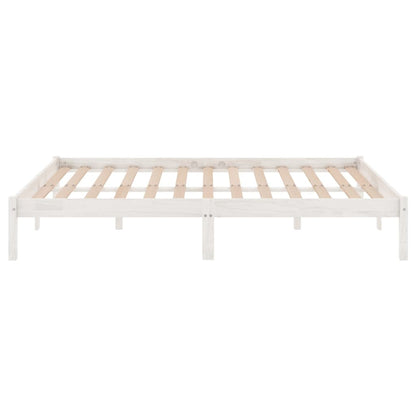 Berkfield Bed Frame White Solid Wood 120x190 cm Small Double