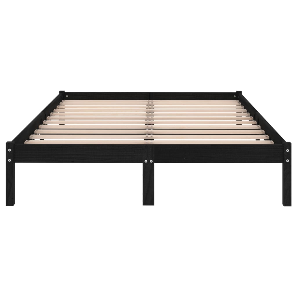 Berkfield Bed Frame Black Solid Wood 150x200 cm King Size