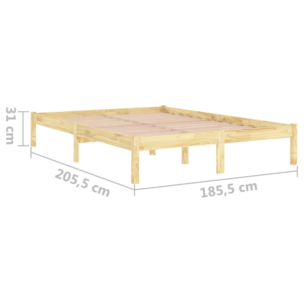 Berkfield Bed Frame Solid Wood 180x200 cm Super King Size