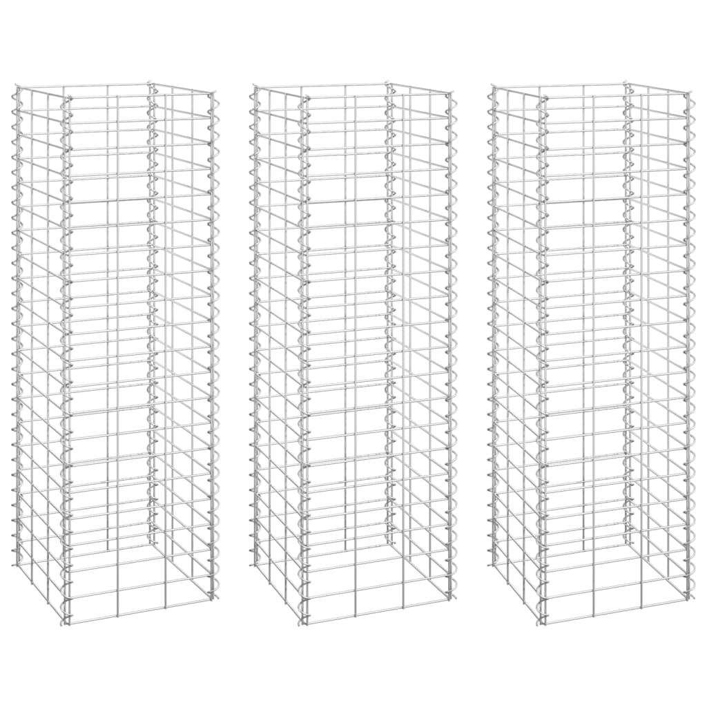 Berkfield Gabion Raised Beds 3 pcs 30x30x100 cm Iron