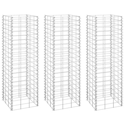 Berkfield Gabion Raised Beds 3 pcs 30x30x100 cm Iron