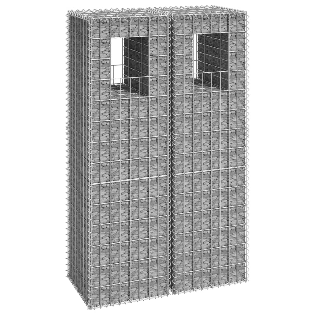Berkfield Gabion Basket Posts 2 pcs 40x40x140 cm Iron