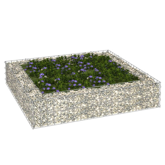 Berkfield Gabion Raised Bed Galvanised Steel 100x100x20 cm
