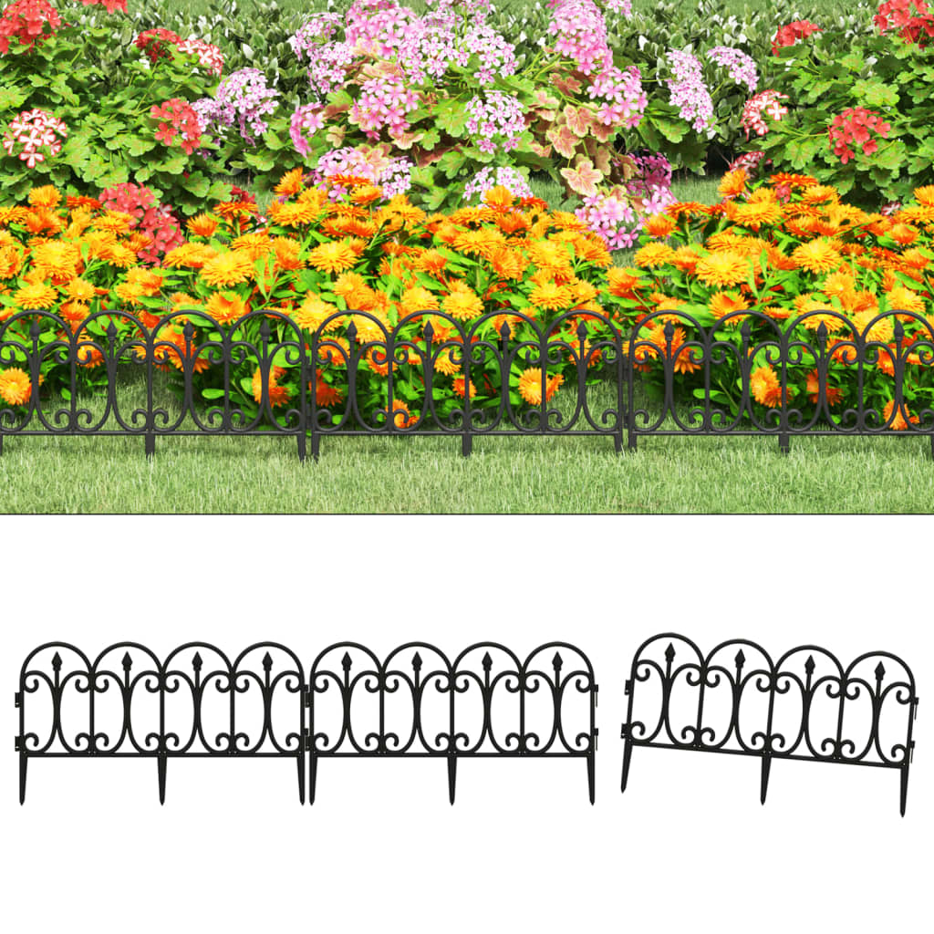 Berkfield Lawn Edgings 17 pcs Black 10 m PP