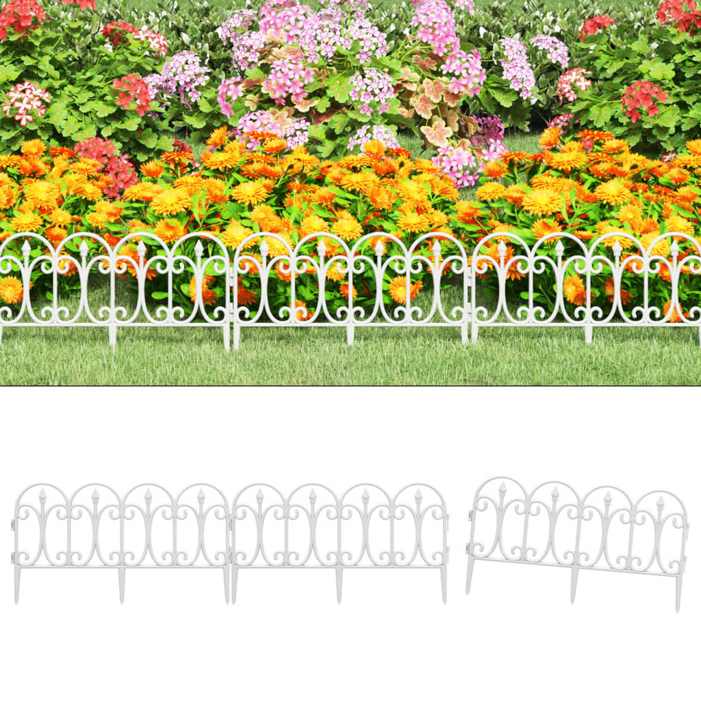 Berkfield Lawn Edgings 17 pcs White 10 m PP