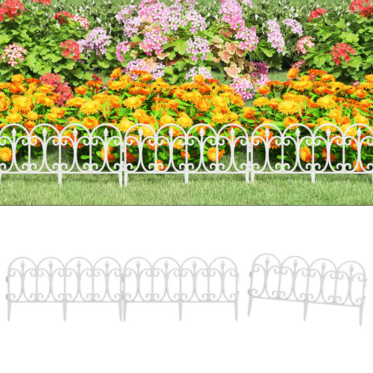 Berkfield Lawn Edgings 17 pcs White 10 m PP