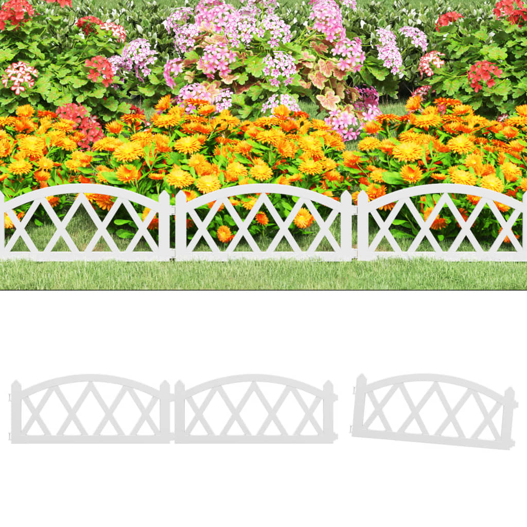 Berkfield Lawn Edgings 17 pcs White 10 m PP