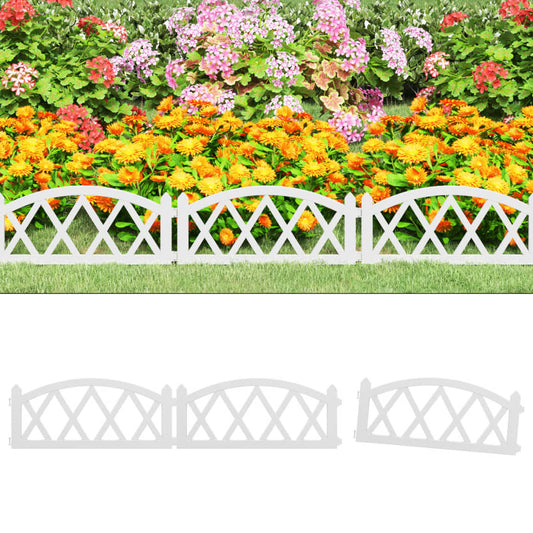 Berkfield Lawn Edgings 17 pcs White 10 m PP