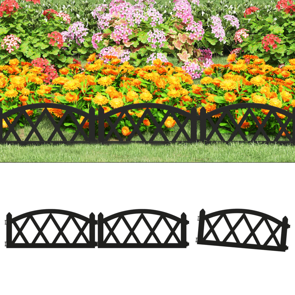 Berkfield Lawn Edgings 17 pcs Black 10 m PP