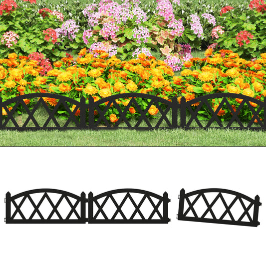 Berkfield Lawn Edgings 17 pcs Black 10 m PP
