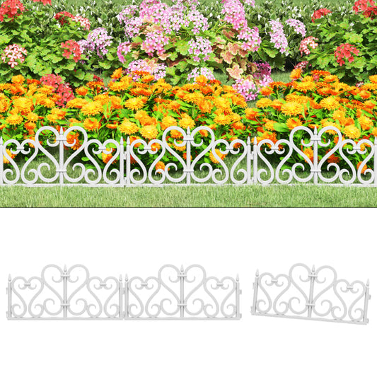 Berkfield Lawn Edgings 17 pcs White 10 m PP