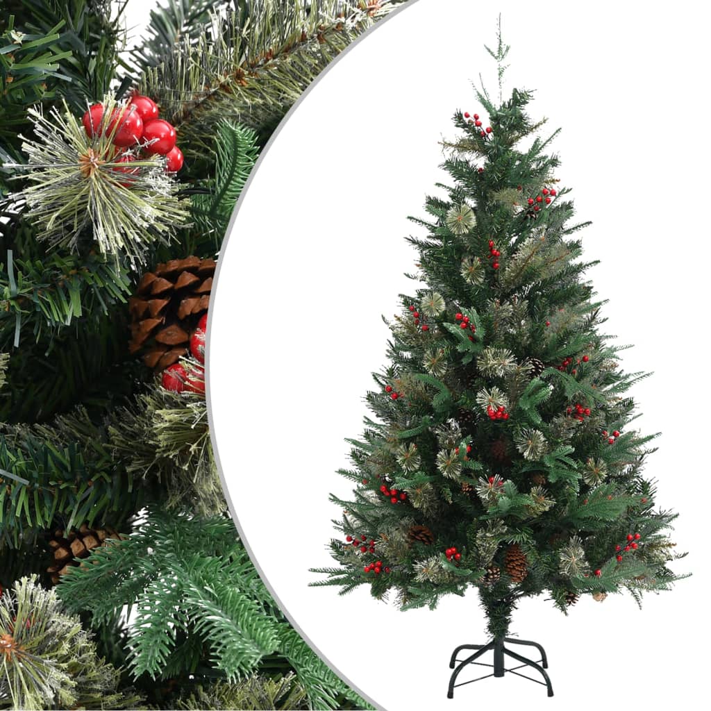 Berkfield Christmas Tree with Pine Cones Green 150 cm PVC&PE