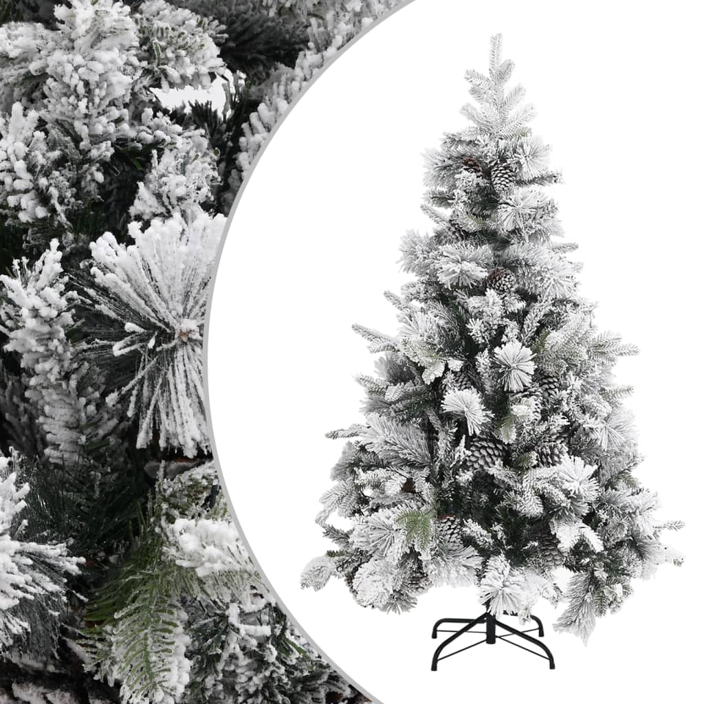 Berkfield Christmas Tree with Flocked Snow&Cones 120 cm PVC&PE