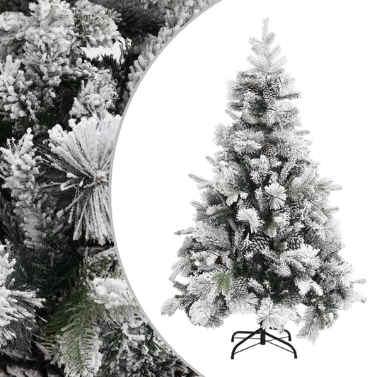 Berkfield Christmas Tree with Flocked Snow&Cones 120 cm PVC&PE