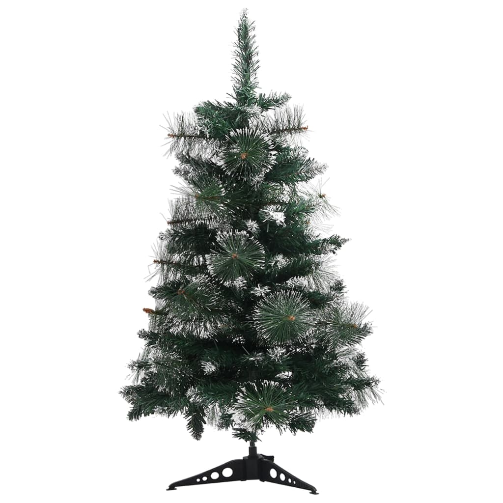 Berkfield Artificial Christmas Tree with Stand Green and White 60 cm PVC