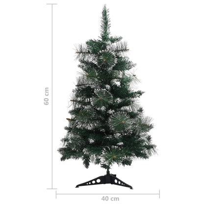 Berkfield Artificial Christmas Tree with Stand Green and White 60 cm PVC