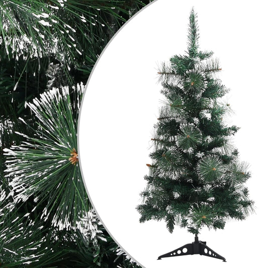 Berkfield Artificial Christmas Tree with Stand Green and White 90 cm PVC