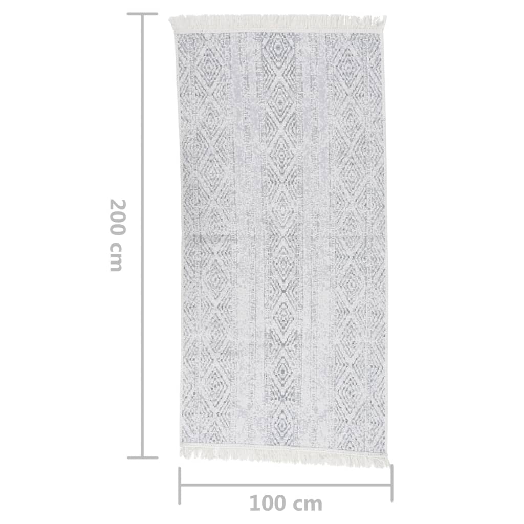 Berkfield Rug Light Grey 100x200 cm Cotton