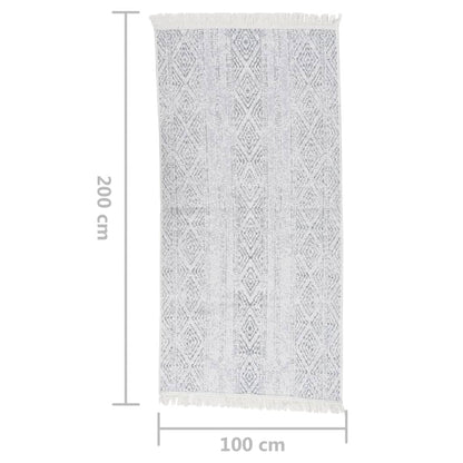 Berkfield Rug Light Grey 100x200 cm Cotton