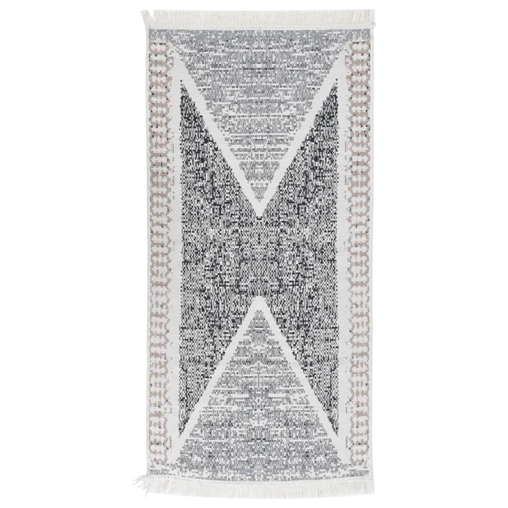 Berkfield Rug Black and Grey 100x200 cm Cotton