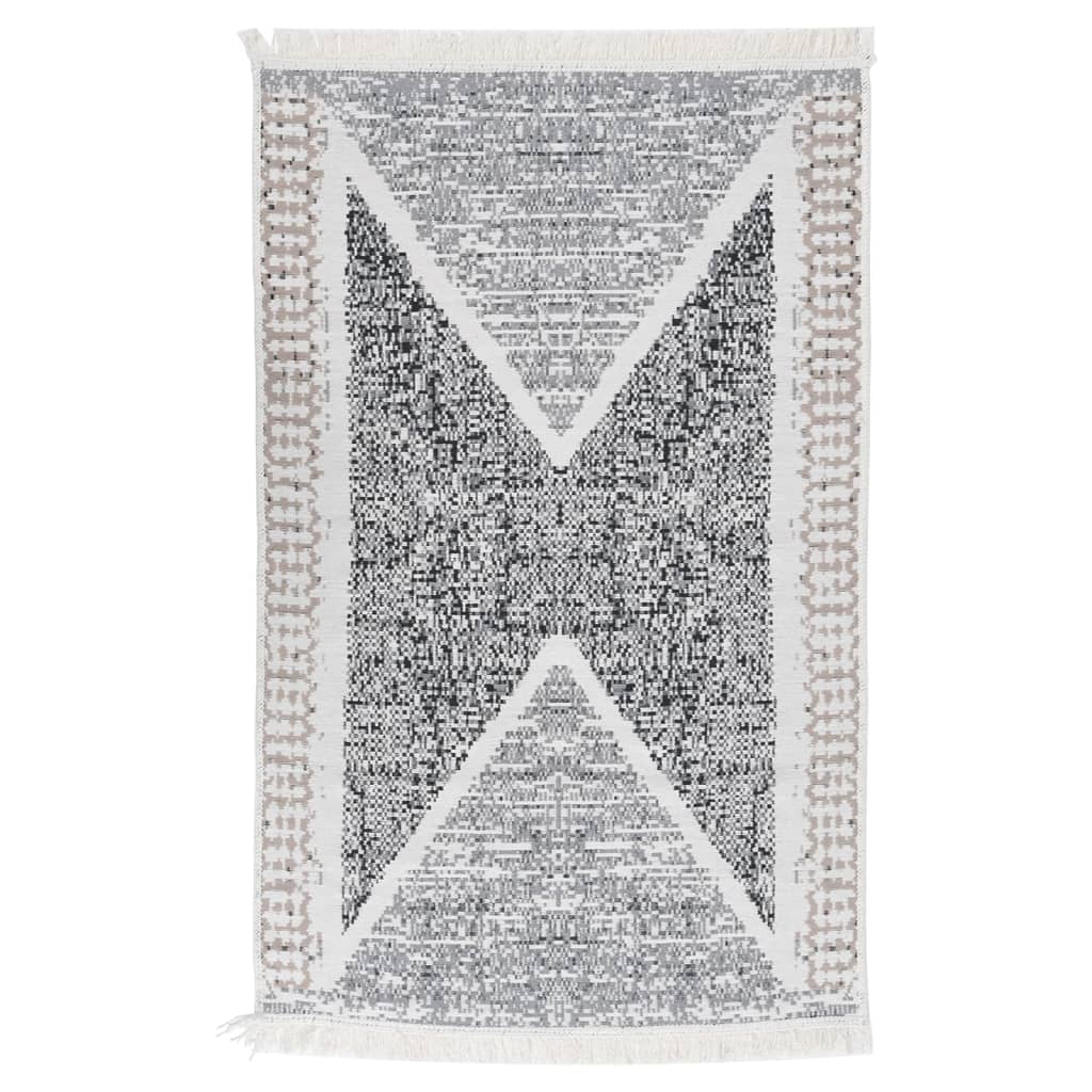 Berkfield Rug Black and Grey 160x230 cm Cotton